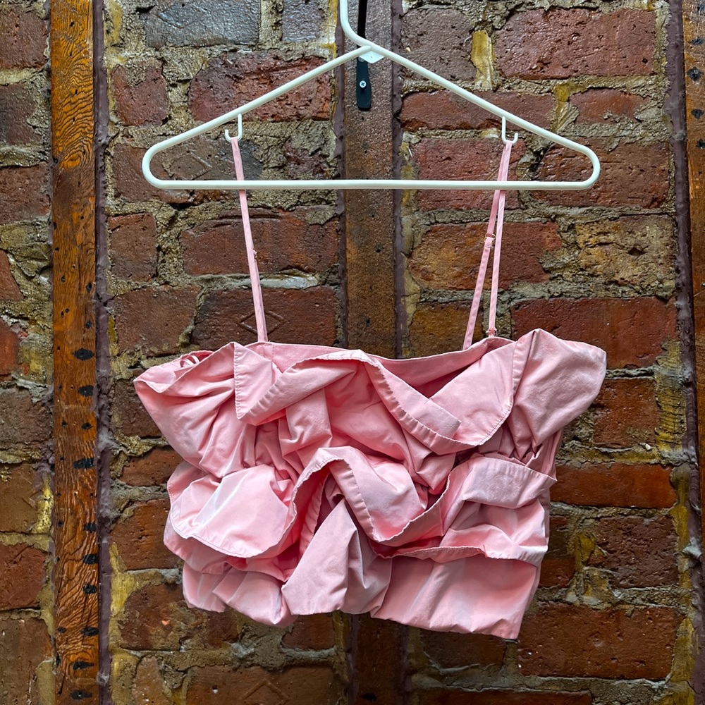 Zara pink poof crop too. Spaghetti straps. Sz small
